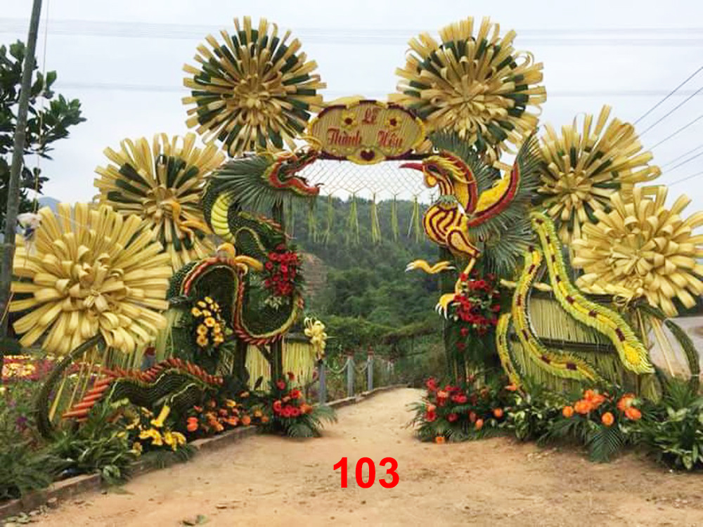 Cổng cưới lá dừa Miền Tây đẹp - Mẫu 103
