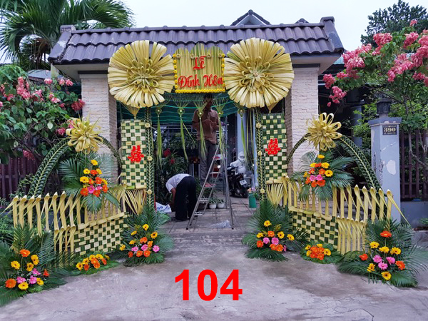 Cổng cưới lá dừa Miền Tây đẹp - Mẫu 104