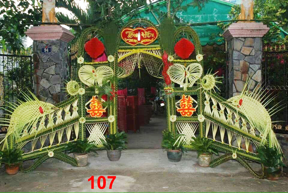 Cổng cưới lá dừa Miền Tây đẹp - Mẫu 107