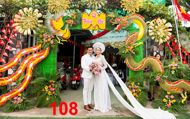 Cổng cưới lá dừa Miền Tây đẹp - Mẫu 108