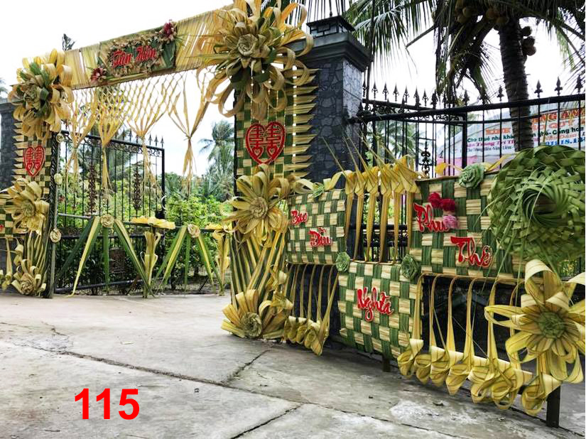 Cổng cưới lá dừa Miền Tây đẹp - Mẫu 115