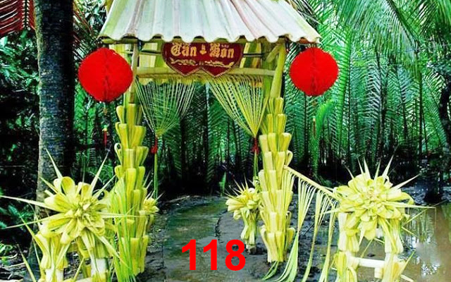 Cổng cưới lá dừa Miền Tây đẹp - Mẫu 118