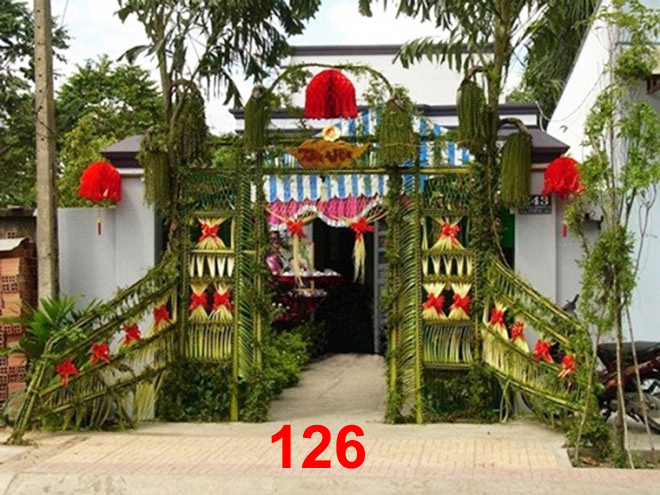 Cổng cưới lá dừa Miền Tây đẹp - Mẫu 126