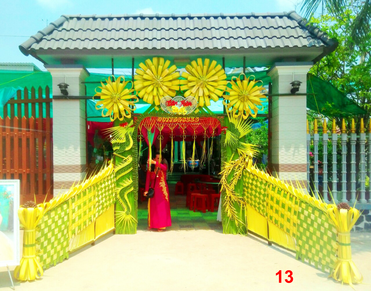 Cổng cưới lá dừa Miền Tây đẹp - Mẫu 13