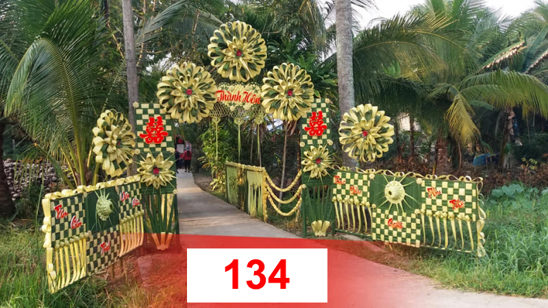 Cổng cưới lá dừa Miền Tây đẹp - Mẫu 134