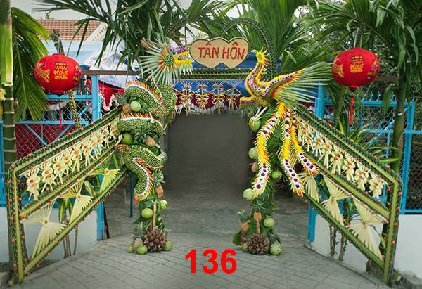 Cổng cưới lá dừa Miền Tây đẹp - Mẫu 136