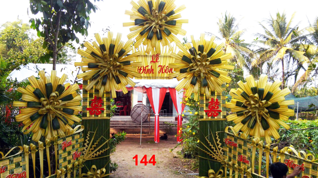 Cổng cưới lá dừa Miền Tây đẹp - Mẫu 144