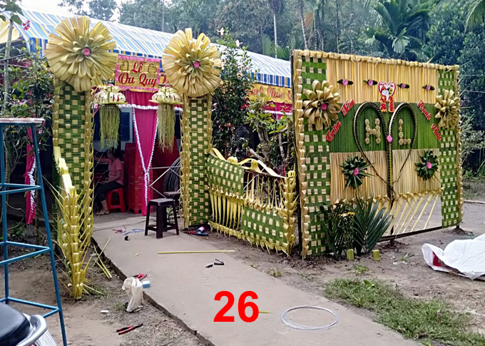 Cổng cưới lá dừa Miền Tây đẹp - Mẫu 26