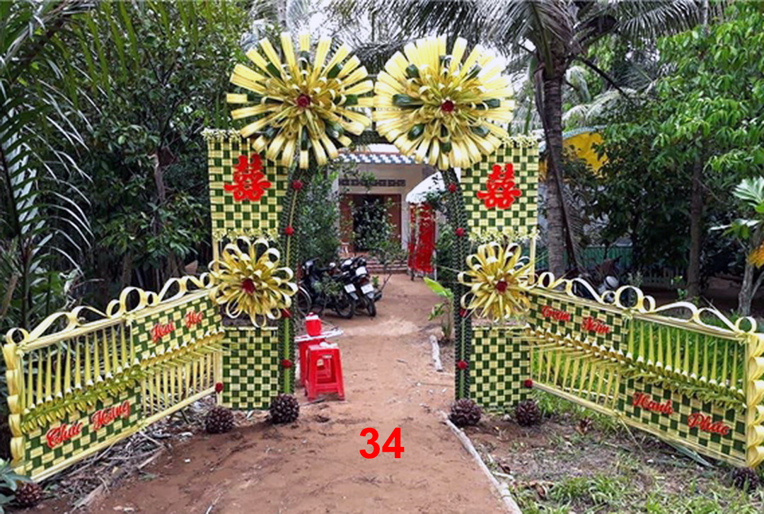 Cổng cưới lá dừa Miền Tây đẹp - Mẫu 34