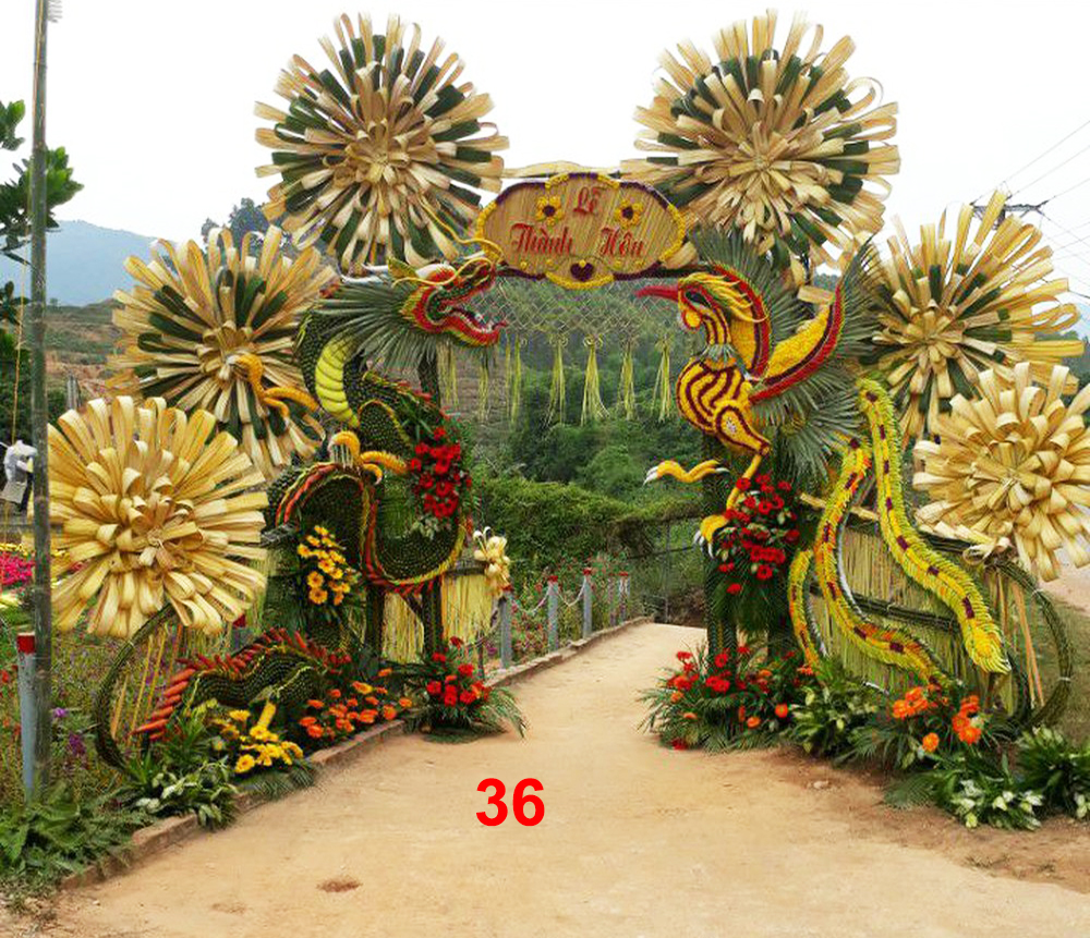 Cổng cưới lá dừa Miền Tây đẹp - Mẫu 36