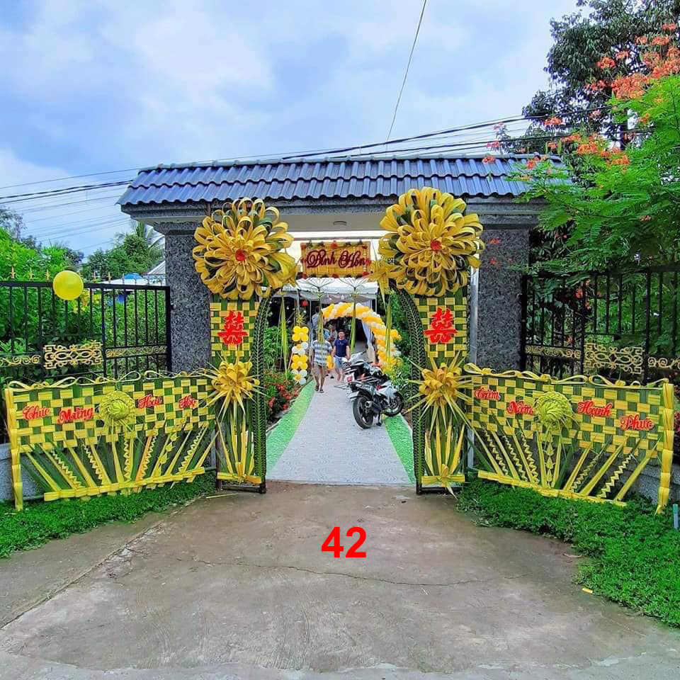 Cổng cưới lá dừa Miền Tây đẹp - Mẫu 42