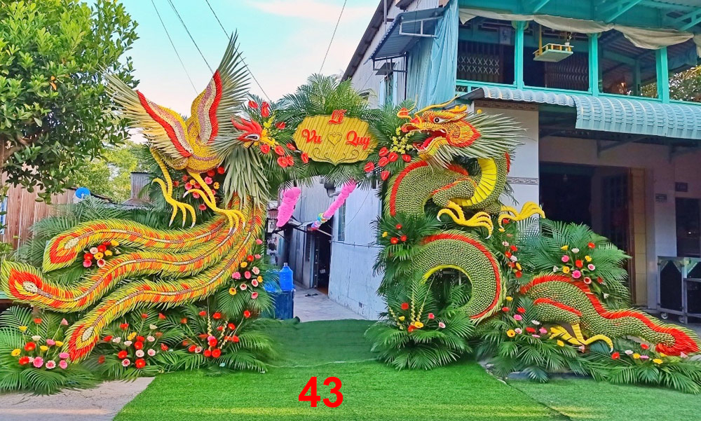Cổng cưới lá dừa Miền Tây đẹp - Mẫu 43