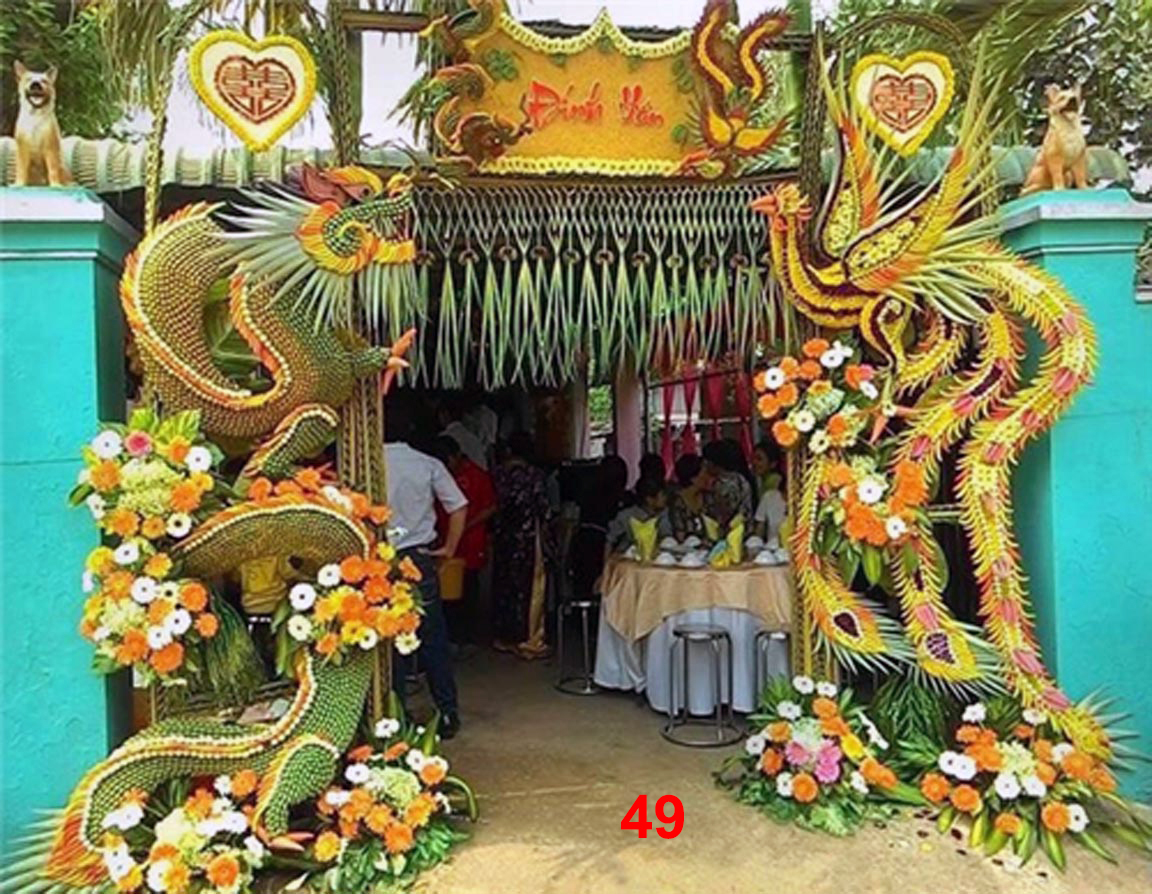 Cổng cưới lá dừa Miền Tây đẹp - Mẫu 49