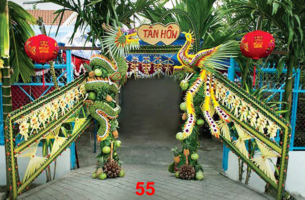 Cổng cưới lá dừa Miền Tây đẹp - Mẫu 55