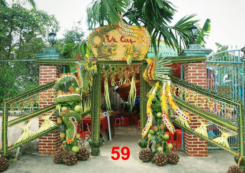 Cổng cưới lá dừa Miền Tây đẹp - Mẫu 59