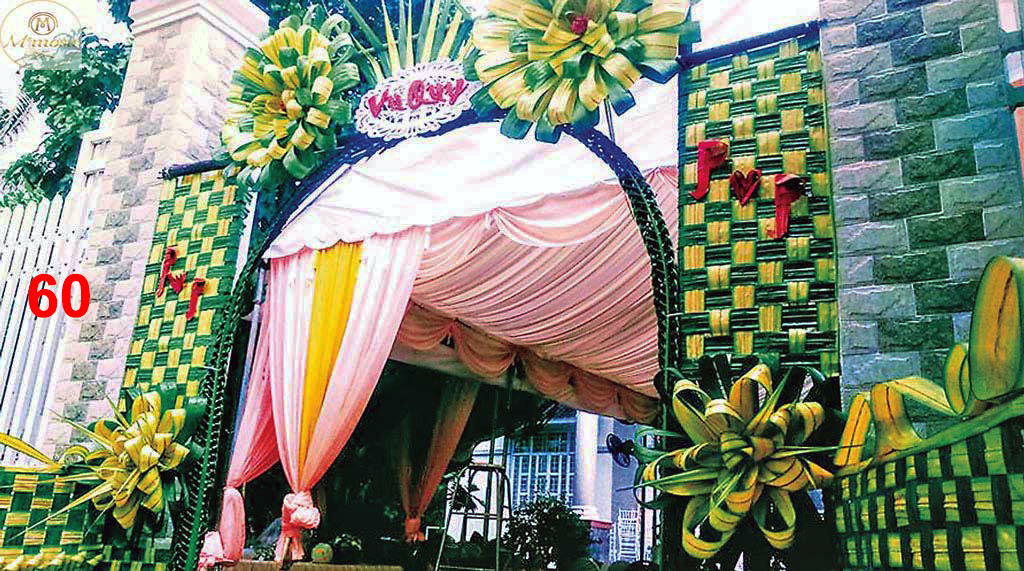 Cổng cưới lá dừa Miền Tây đẹp - Mẫu 60