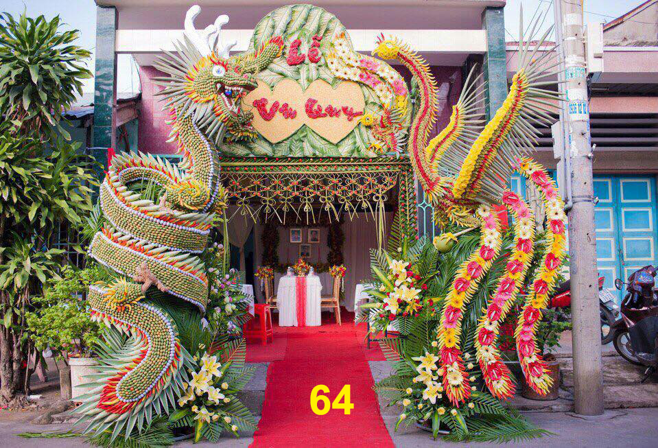 Cổng cưới lá dừa Miền Tây đẹp - Mẫu 64