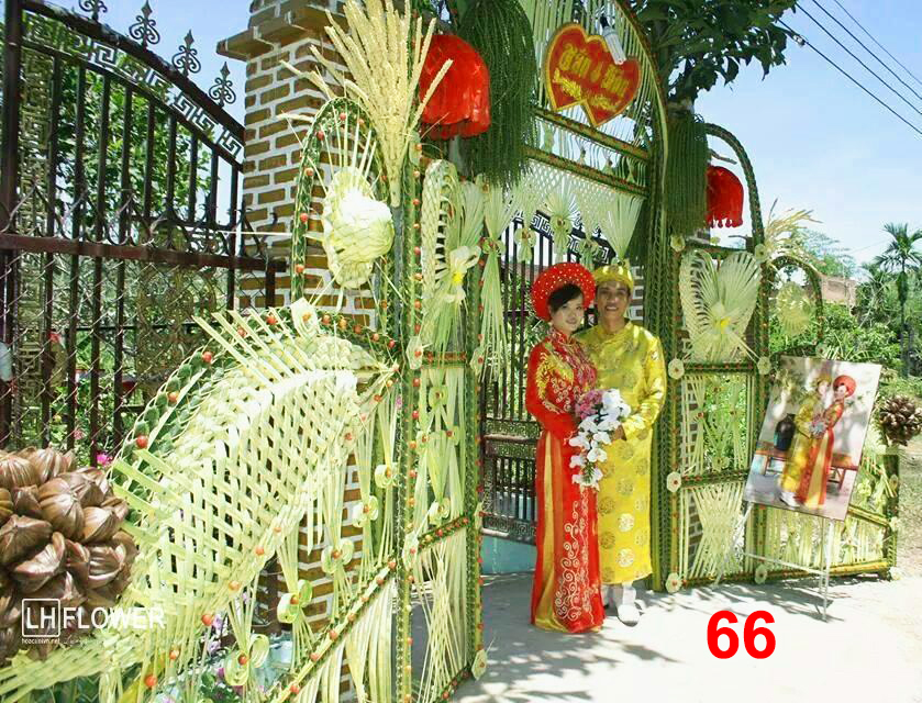 Cổng cưới lá dừa Miền Tây đẹp - Mẫu 66