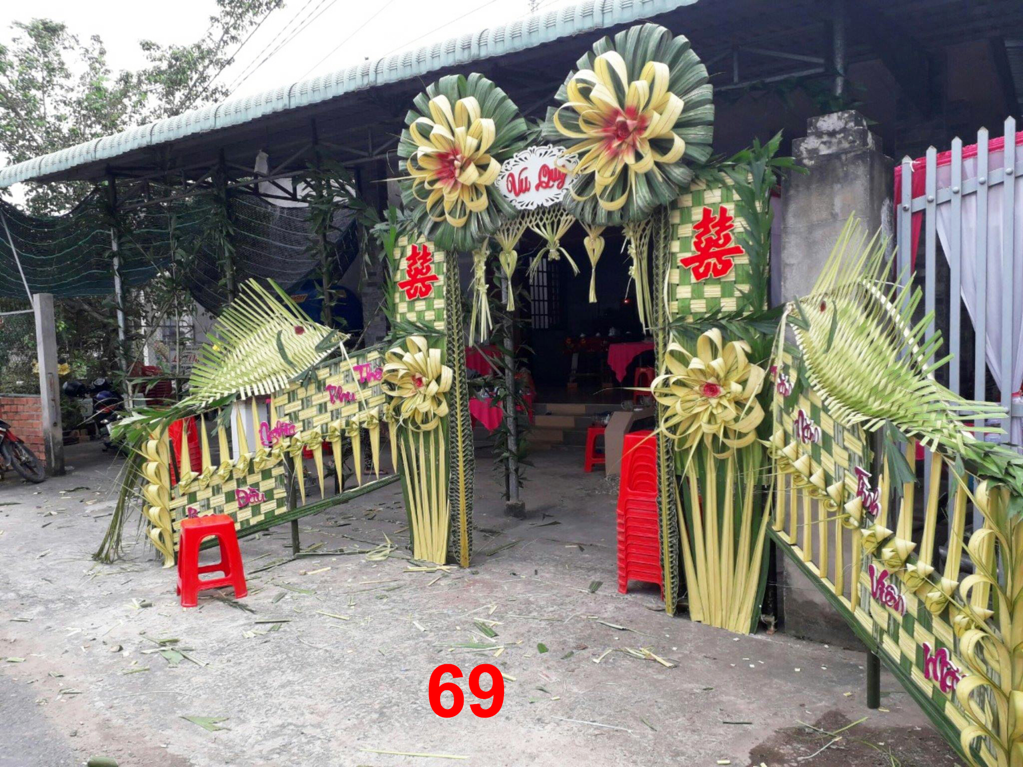 Cổng cưới lá dừa Miền Tây đẹp - Mẫu 69
