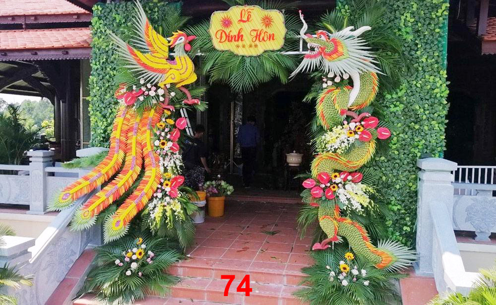 Cổng cưới lá dừa Miền Tây đẹp - Mẫu 74