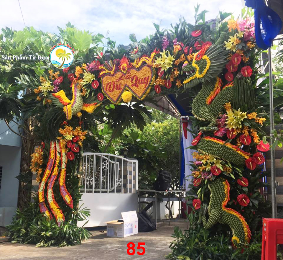 Cổng cưới lá dừa Miền Tây đẹp - Mẫu 85