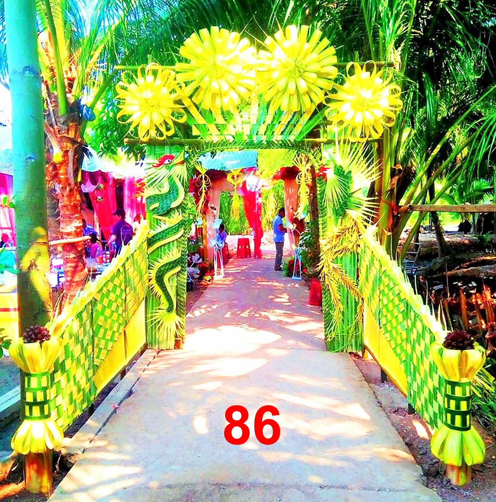 Cổng cưới lá dừa Miền Tây đẹp - Mẫu 86