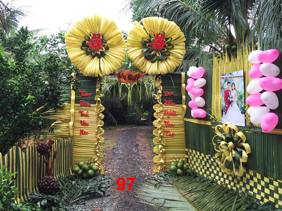 Cổng cưới lá dừa Miền Tây đẹp - Mẫu 97