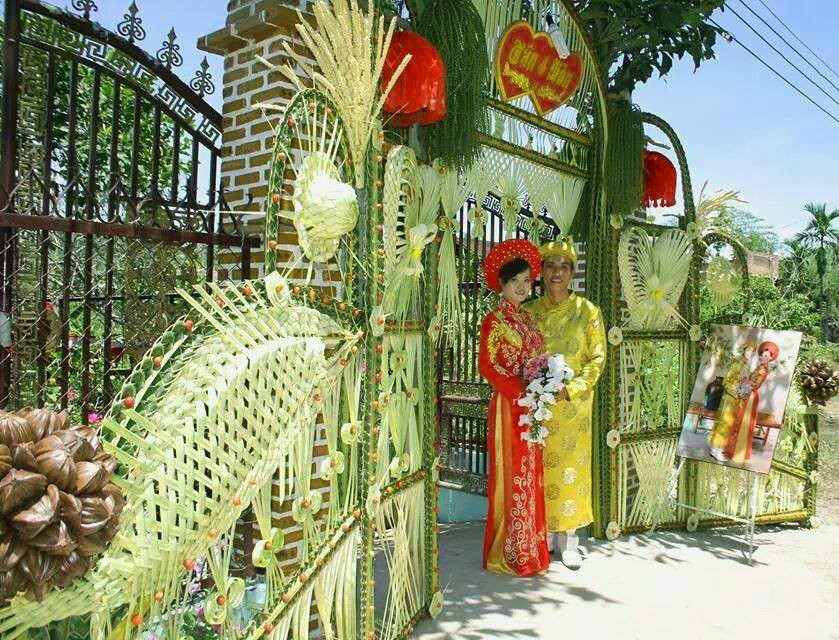 Những mẫu cổng hoa cưới bằng lá dừa miền tây đẹp 2017
